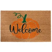 Hanse Home Fußmatte "Mix Mats Kokos Welcome Pumpkin, Türmatte", rechteckig, 15 mm Höhe, Kokos, Schmutzfangmatte, Outdoor, Rutschfest, Innen, Kokosmatte, Flur