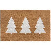 Hanse Home Fußmatte "Mix Mats Kokos Pine Trees, Türmatte", rechteckig, 15 mm Höhe, Weihnachten, Schmutzfangmatte, Outdoor, Rutschfest, Innen, Kokosmatte