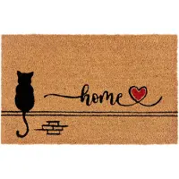 Hanse Home Fußmatte "Kokos Cat Home, Türmatte", rechteckig, 15 mm Höhe, Schmutzfangmatte, Rutschfest, Outdoor, Innen, Außen, Kokosmatte, Flur