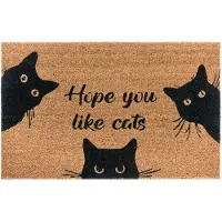 Hanse Home Fußmatte "Mix Mats Kokos Cat Fan, Türmatte", braun, B:75cm H:15mm L:45cm, Kokos, Teppiche, Fußmatte, Kokos, Schmutzfangmatte, Outdoor, Rutschfest, Innen, Kokosmatte, Flur