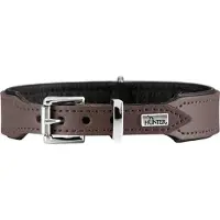 Hunter - Halsband Basic - Hundehalsband Gr Halsumfang 34-38 cm braun/schwarz