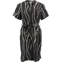 Object Print Blusenkleid Schwarz 38