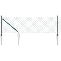 vidaXL Maschendrahtzaun mit Stacheln 25 x 0,8 m Grün Netz