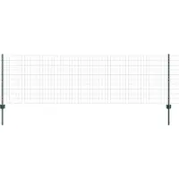 vidaXL Euro-Zaun mit Pfosten 25 x 0,8 m PVC-beschichteter Stahl Grün