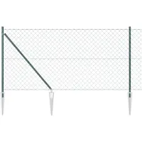 vidaXL Maschendrahtzaun mit Stacheln 25 x 1 m PVC-beschichteter Stahl