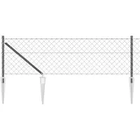 vidaXL Maschendrahtzaun mit Stacheln 25 x 0,6 m Grau Netz