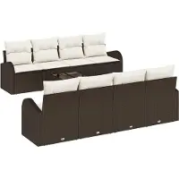 vidaXL Gartensofa-set Braun 55 x 55 x 37 cm Poly-Rattan