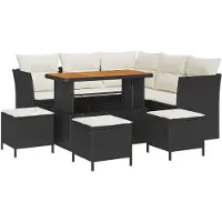 vidaXL Gartensofa-set 8 pcs Schwarz Poly-Rattan