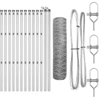 vidaXL Bodenmontierter Sechseckzaun 25 x 0,5 m Verzinkter Stahl Silber