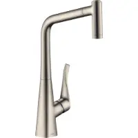 Hansgrohe Metris Spültischmischer Edelstahl-Optik mit Ausziehbrause