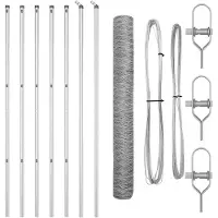 vidaXL Bodenmontierter Sechseckzaun 10 x 1,2 m Verzinkter Stahl Silber