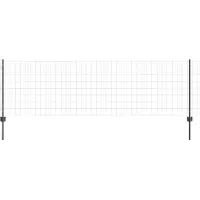 vidaXL Euro-Zaun mit Pfosten 10 x 0,8 m PVC-beschichteter Stahl Grau