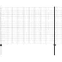 vidaXL Euro-Zaun mit Pfosten 10 x 1,6 m PVC-beschichteter Stahl Grau