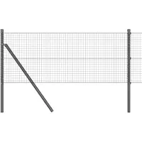 vidaXL Geschweißter Drahtzaun, bodenverankert 100 x 0,8 m Grau Netz