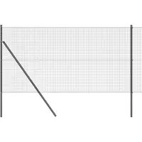vidaXL Geschweißter Drahtzaun, bodenverankert 50 x 1,4 m Grau Netz