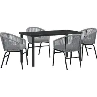 vidaXL Garten Essgruppe 5 Stk. Anthrazit Pulverbeschichteter Stahl