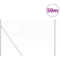 vidaXL Bodenmontierter Sechseckzaun 50 x 1 m Verzinkter Stahl Silber