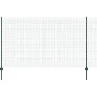 vidaXL Geschweißter Drahtzaun mit Pfosten 25 x 1,4 m Grün Netz