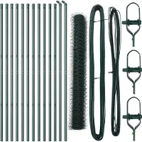 vidaXL Bodenmontierter Sechseckzaun 25 x 1 m PVC-beschichteter Stahl