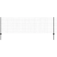vidaXL Euro-Zaun mit Pfosten 25 x 0,8 m PVC-beschichteter Stahl Grau
