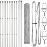 vidaXL Bodenmontierter Sechseckzaun 25 x 1,2 m Verzinkter Stahl Silber