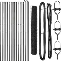 vidaXL Bodenmontierter Sechseckzaun 25 x 1,4 m PVC-beschichteter Stahl