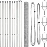 vidaXL Bodenmontierter Sechseckzaun 25 x 1,6 m Verzinkter Stahl Silber