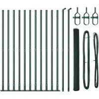 vidaXL Sechseckzaun mit Betonsockel 25 x 1,6 m PVC-beschichteter Stahl