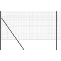 vidaXL Geschweißter Drahtzaun, bodenverankert 50 x 1 m Grau Netz