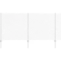 vidaXL Maschendrahtzaun mit Pfosten 10 x 1,2 m Verzinkter Stahl Silber