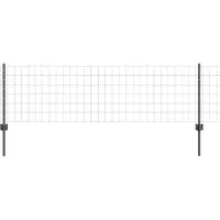 vidaXL Euro-Zaun mit Pfosten 10 x 0,6 m PVC-beschichteter Stahl Grau