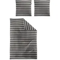 Irisette Mako-Satin Bettwäsche Wave 8559 135x200 cm + 80x80 cm grau