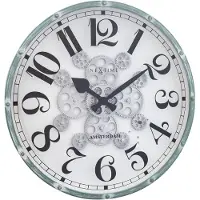 Nextime Wanduhr Henry Weiss/Türkis, 50 cm