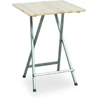 FUNSTAR Stehtisch 80x80 cm Kiefernholz Gestell Stahl pulverbeschichtet