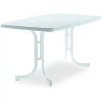 Sieger Tisch 153/W 150 x 90 cm weiß Gestell aus Stahl in weiß, Tischplatte aus Mecalit-Pro in weiß