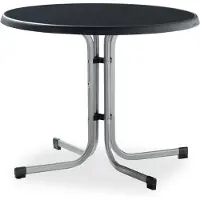Sieger Tisch 209/A 86 cm graphit Gestell aus Stahl in graphit, Tischplatte aus Mecalit-Pro in anthrazit