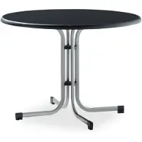 Sieger Tisch 236/A 100 cm graphit Gestell aus Stahl in graphit, Tischplatte aus Mecalit-Pro in anthrazit