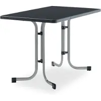 Sieger Tisch 233/A 115 x 70 cm graphit Gestell aus Stahl in graphit, Tischplatte aus Mecalit-Pro in anthrazit