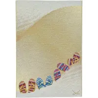 Sansibar Teppich "Rantum Beach SA-017", rechteckig, 5 mm Höhe, Flachgewebe, modernes Design, Motiv Badelatschen, Outdoor geeignet