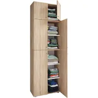 Ebuy24 LonaXXL Kleiderschrank 6 Türen Eiche Nachbildung.