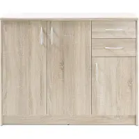 Bega Kommode - Eiche Sonoma Nachbildung - 109 x 86 cm - 3 Türen - 2 Schubladen - 3 Einlegeböden