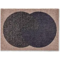 Schöner Wohnen Manhattan Fußmatte Circle – modern, waschbar & rutschfest, beige-anthrazit 67x10...