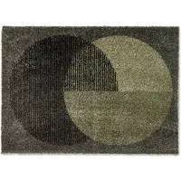 Schöner Wohnen Manhattan Fußmatte Circle – modern, waschbar & rutschfest, olivgrün 67x100 cm