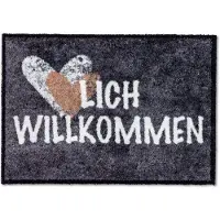 Astra Fußmatte "Pure & Soft" Gr. 15, grau, B:50cm H:7mm L:70cm, Kunstfaser, Teppiche, Fußmatte, Schmutzfangmatte, mit Spruch, waschbar