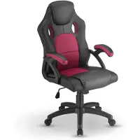 Juskys Racing Schreibtischstuhl Montreal (bordeaux) - Gaming Stuhl ergonomisch, höhenverstellbar & gepolstert, bis 120 kg - Bürostuhl Drehstuhl