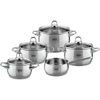 ELO Stahlwaren Kochtopf-Set 5-teilig - Edelstahl - mit Deckel