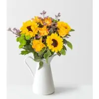 Pflanzen-Kölle Gelber Schnittblumen-Mix mit Sonnenblumen, Rosen & Chrysanthemen