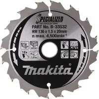Makita B-33532 Specialized 136x20x16z Kreissägeblatt Für Holz