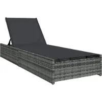 vidaXL Sonnenliege Grau 200,5 x 70 x 75 cm Poly-Rattan