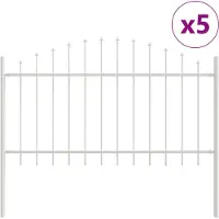 vidaXL Gartenzaun WOERDEN 5 stk. 170 x 140 cm Weiß